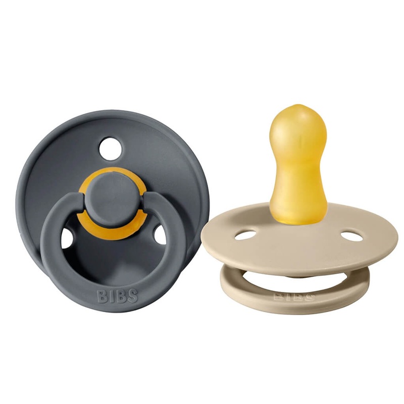 Bibs Natural Rubber Pacifier 2 Pack Sand/Iron