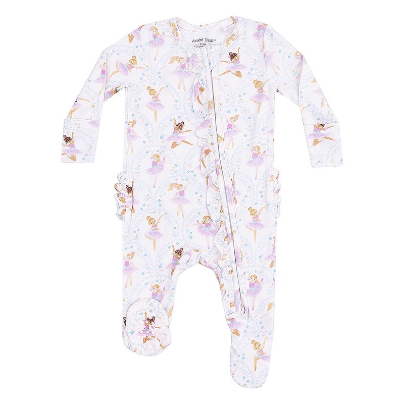 ADR Ruffle Zipper Footie Bow Ballerinas