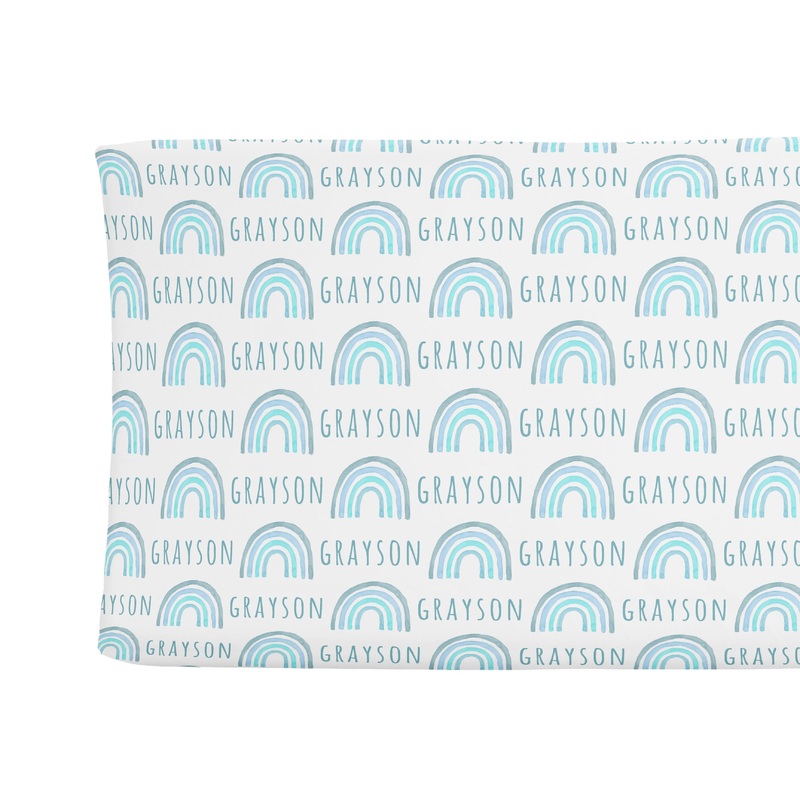 Sugar + Maple Changing Pad Cover – Rainbow Blue