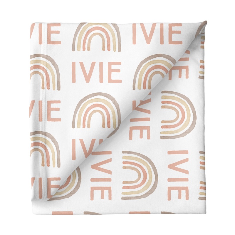 Sugar + Maple Large Stretchy Blanket – Rainbow Neutral