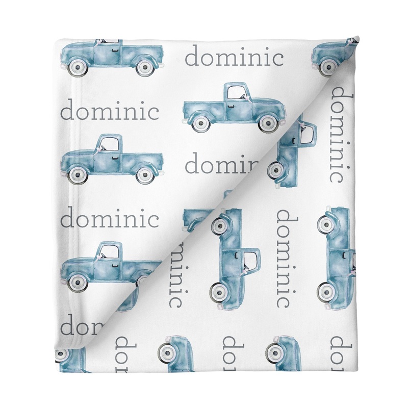 Sugar + Maple Large Stretchy Blanket – Truck Blue