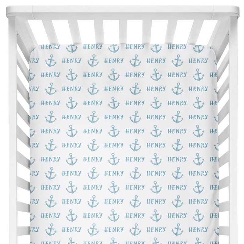 Sugar + Maple Crib Sheet – Anchor Blue