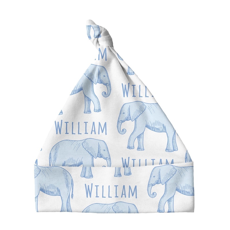 Sugar + Maple Knotted Baby Hat – Elephant Blue