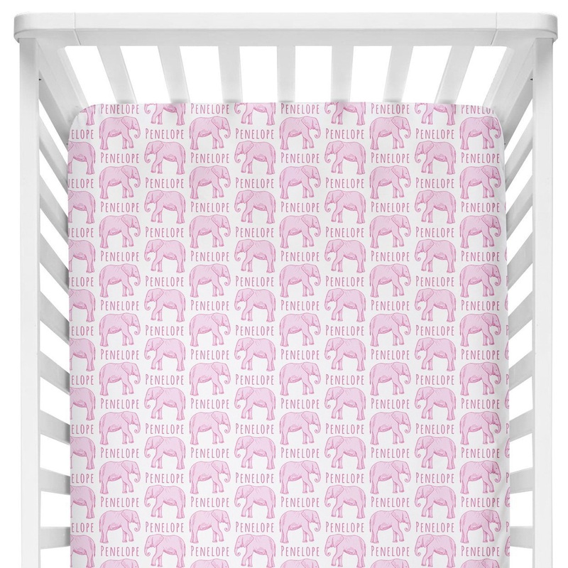 Sugar + Maple Crib Sheet – Elephant Pink