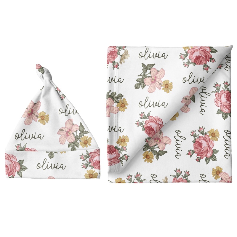 Sugar + Maple Large Blanket & Hat Set – Retro Rose