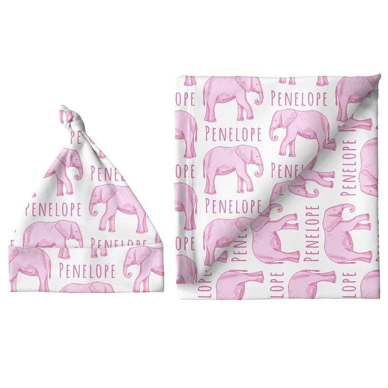 Sugar + Maple Large Blanket & Hat Set – Elephant Pink
