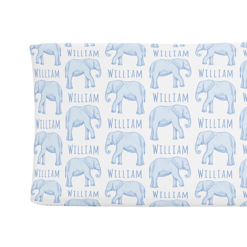 Sugar + Maple Changing Pad Cover – Elephant Blue