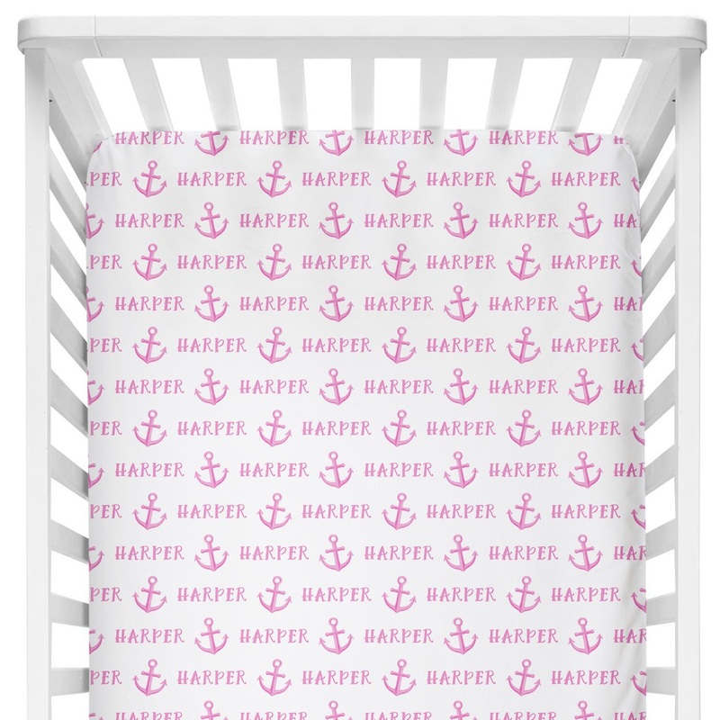 Sugar + Maple Crib Sheet – Anchor Pink
