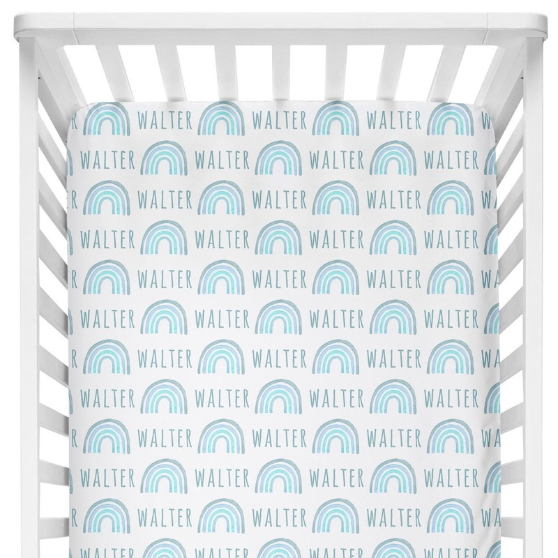 Sugar + Maple Crib Sheet – Rainbow Blue