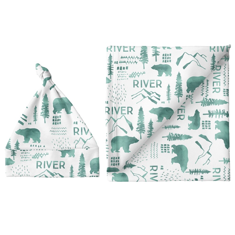 Sugar + Maple Large Blanket & Hat Set – Woodland Green