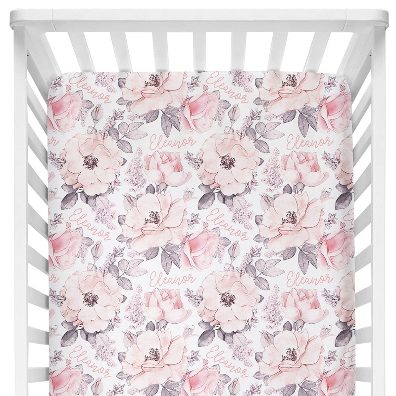 Sugar + Maple Crib Sheet – Wallpaper Floral