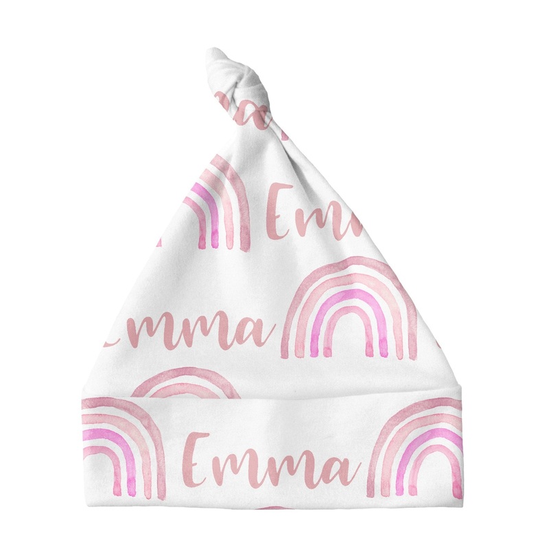 Sugar + Maple Knotted Baby Hat – Rainbow Pink