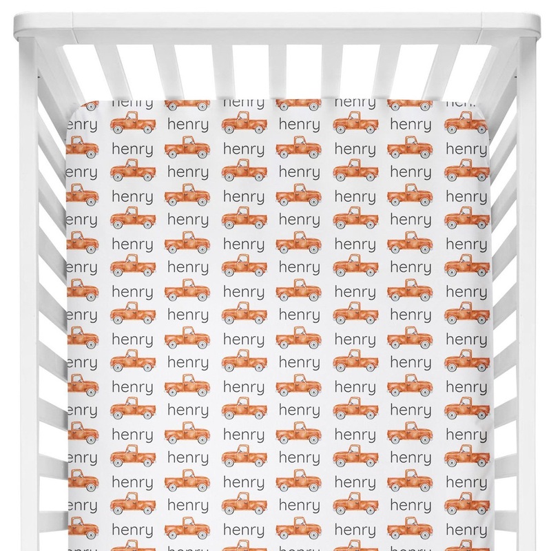 Sugar + Maple Crib Sheet – Truck Orange