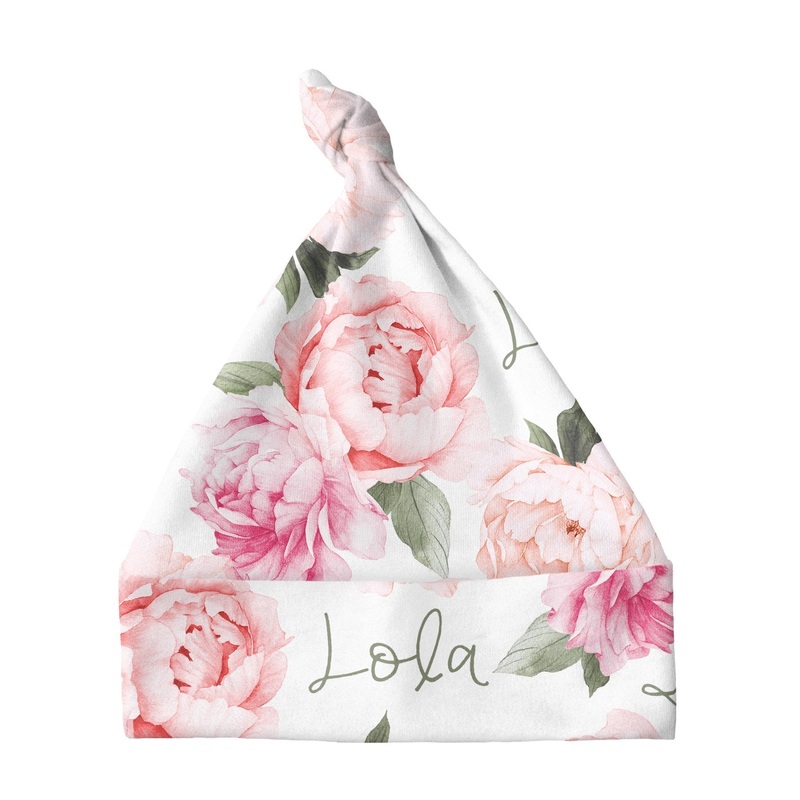 Sugar + Maple Knotted Baby Hat – Peach Peony Blooms