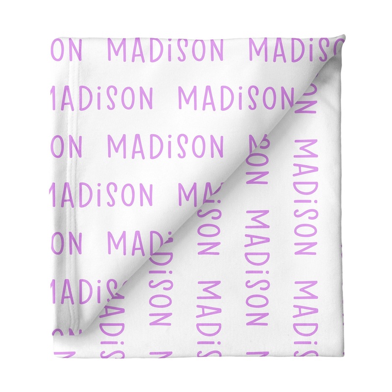 Sugar + Maple Small Stretchy Blanket – Repeating Name