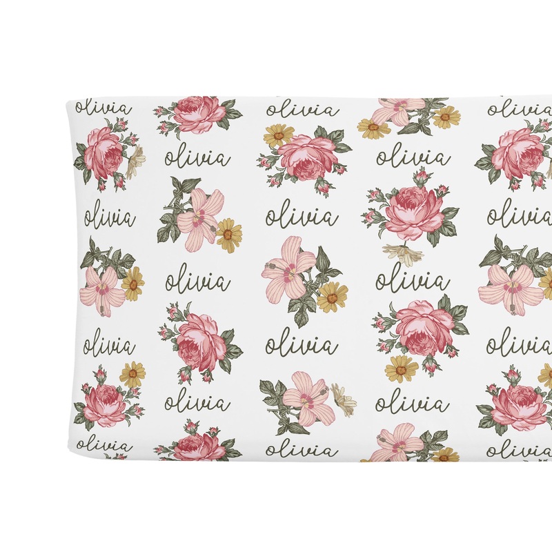 Sugar + Maple Changing Pad Cover – Retro Rose
