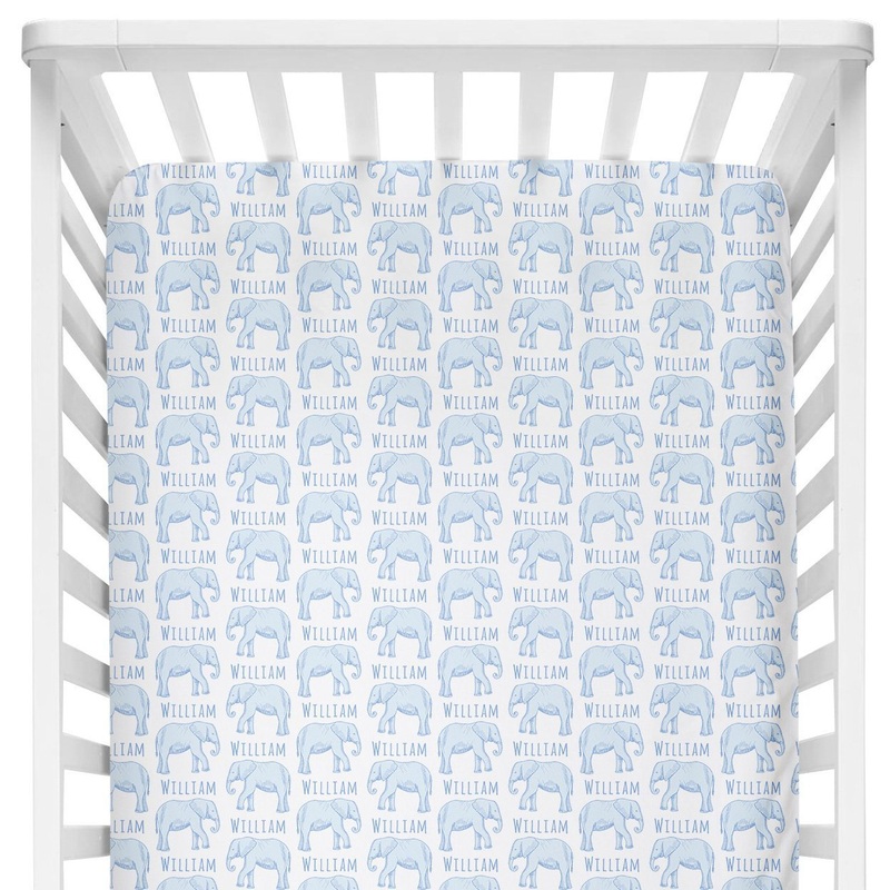 Sugar + Maple Crib Sheet – Elephant Blue