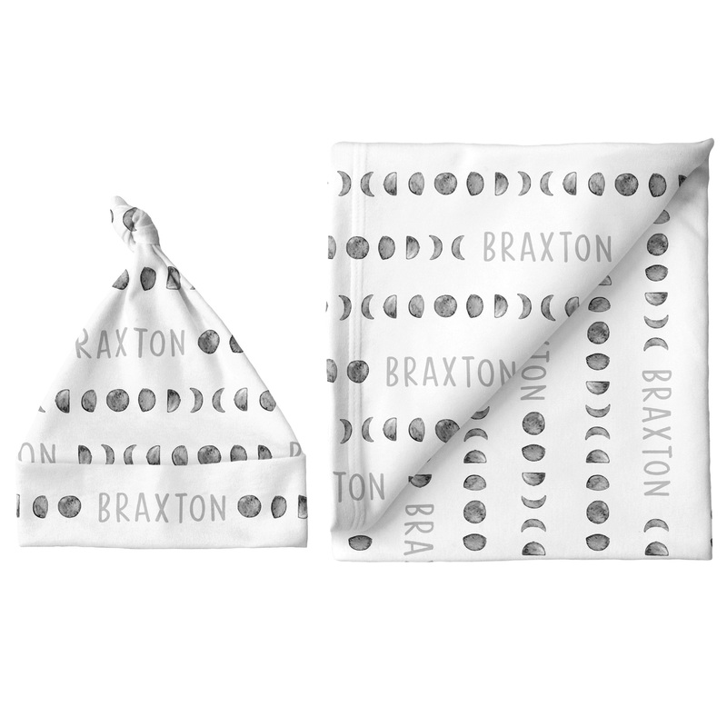 Sugar + Maple Large Blanket & Hat Set – Moon Phases