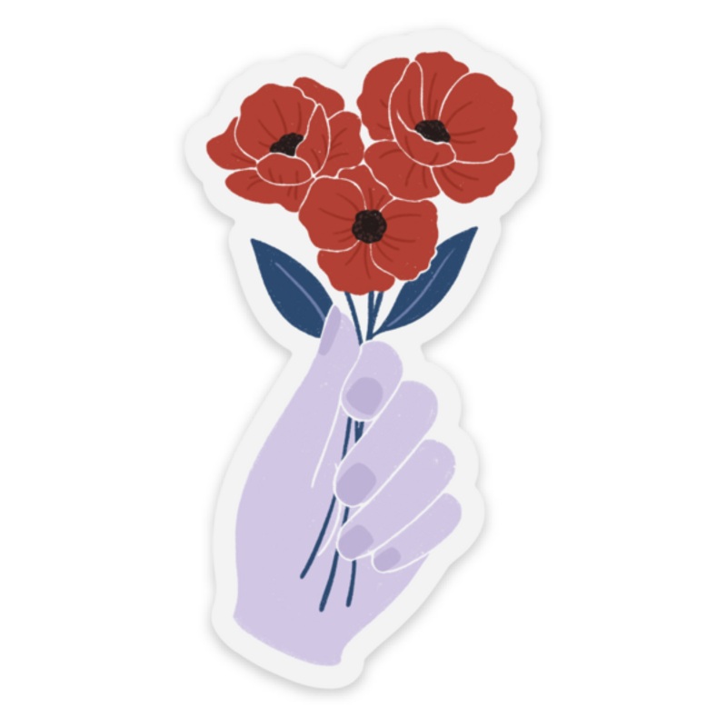 Taylor Swift Inspired Clear Poppies Sticker, 3.25×2 in.