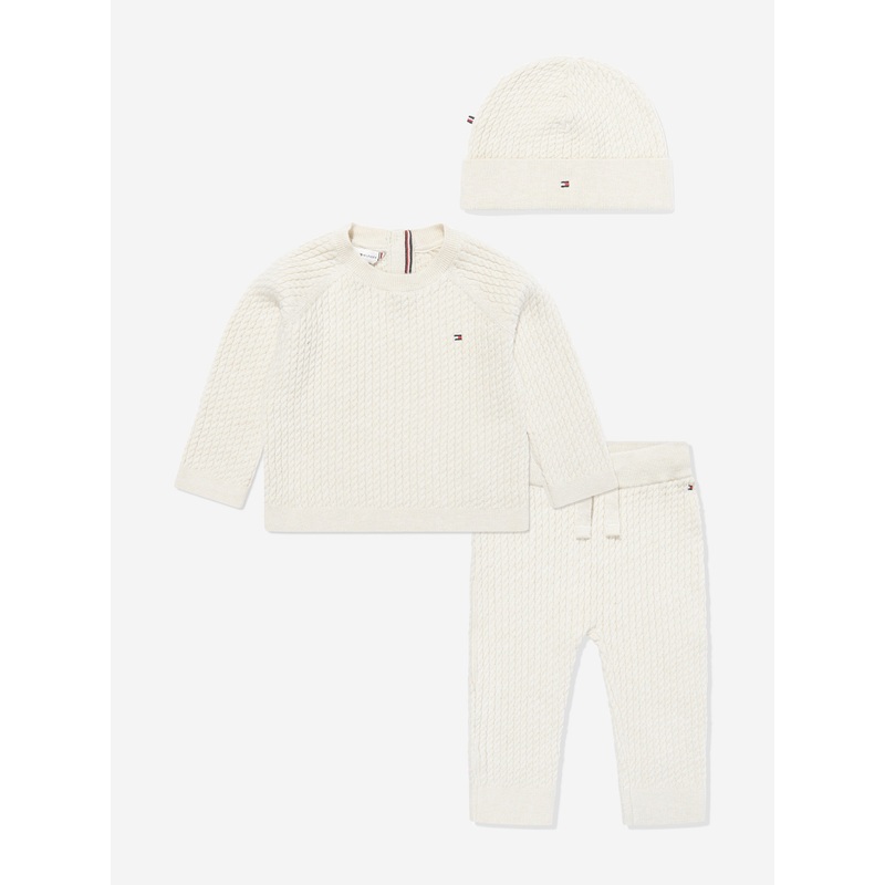 Baby Cable Knit Gift Set in Beige