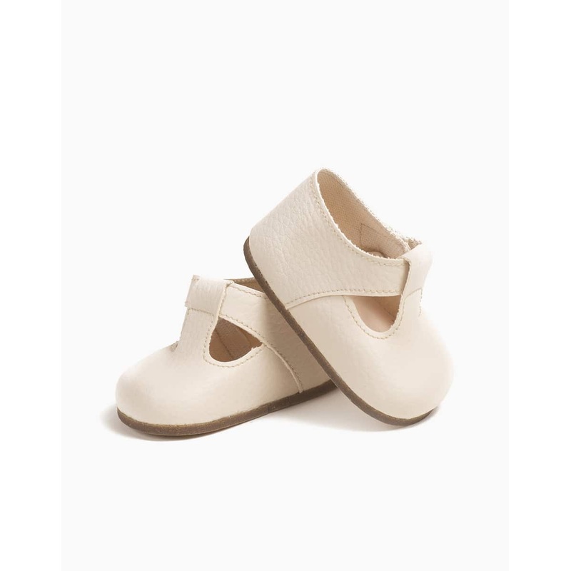 Bambinis  Pair of cream T-strap shoes