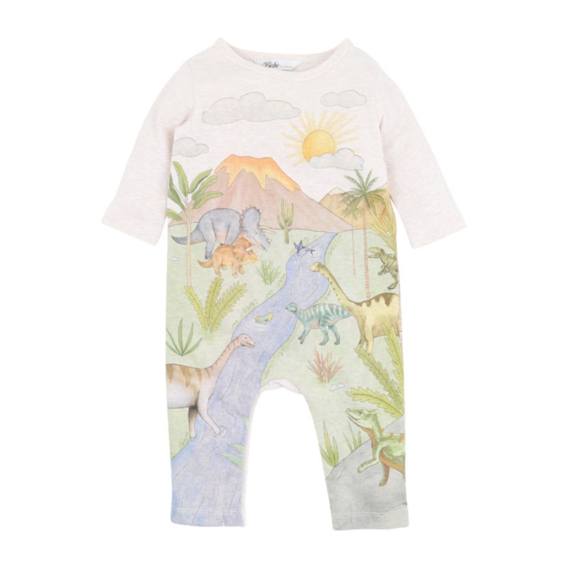 Bebe Isaac Dinosaur Ls Romper