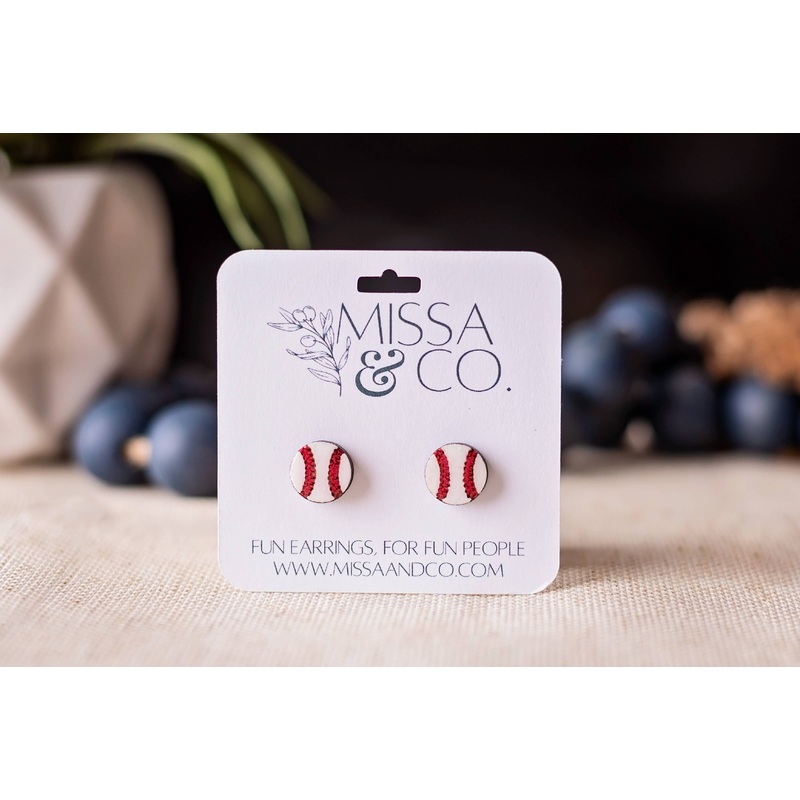 Baseball Stud Earrings