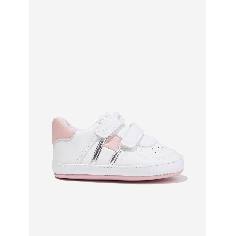 Tommy Hilfiger Baby Girls Flag Low Cut Velcro Trainers in White