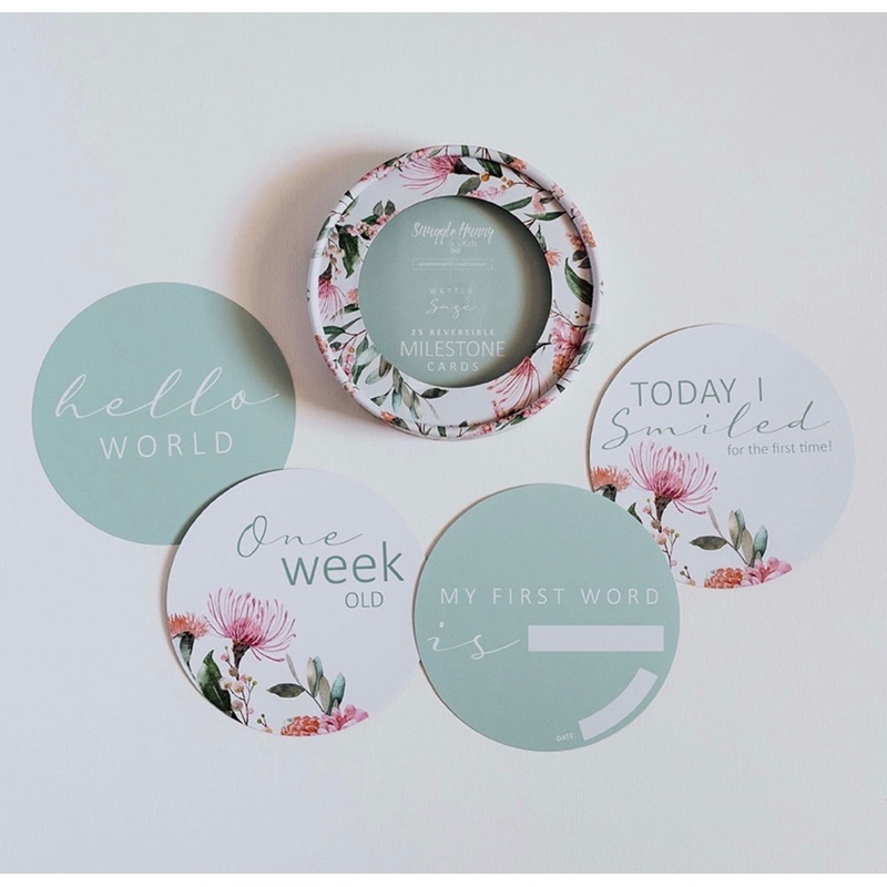Wattle and Sage Reversible Milestone Cards
