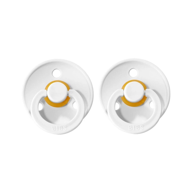 BIBS Colour Dummy | White | Size 1 & 2 | Twin Pack