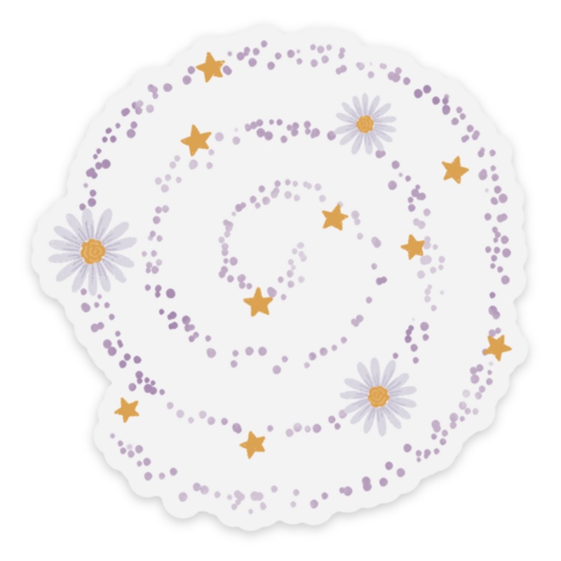 Taylor Swift Inspired Clear Lavender Spiral Sticker, 3x3in