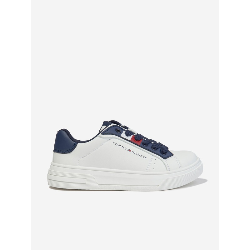 Tommy Hilfiger Boys Low Cut Lace-Up Trainers in White NZZ9710442572