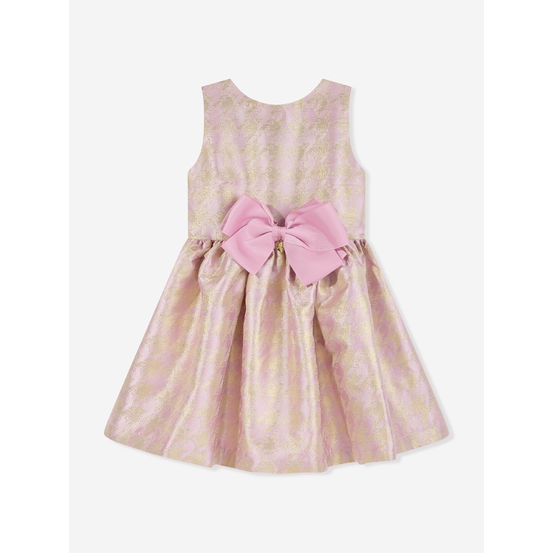 Angels Face Girls Cat Jacquard Dress in Pink