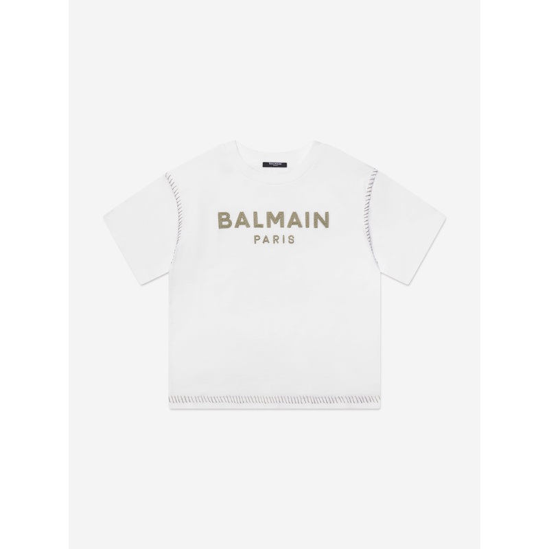 Balmain Boys Logo T-Shirt in White NZZ9710442362