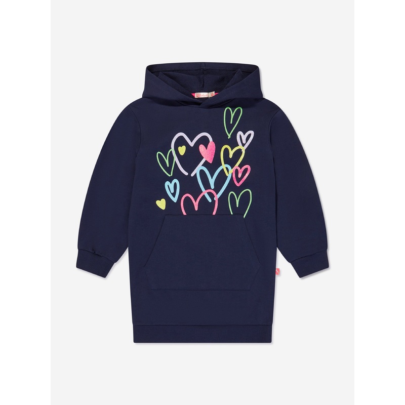 Billieblush Girls Hooded Sweater Dress in Navy