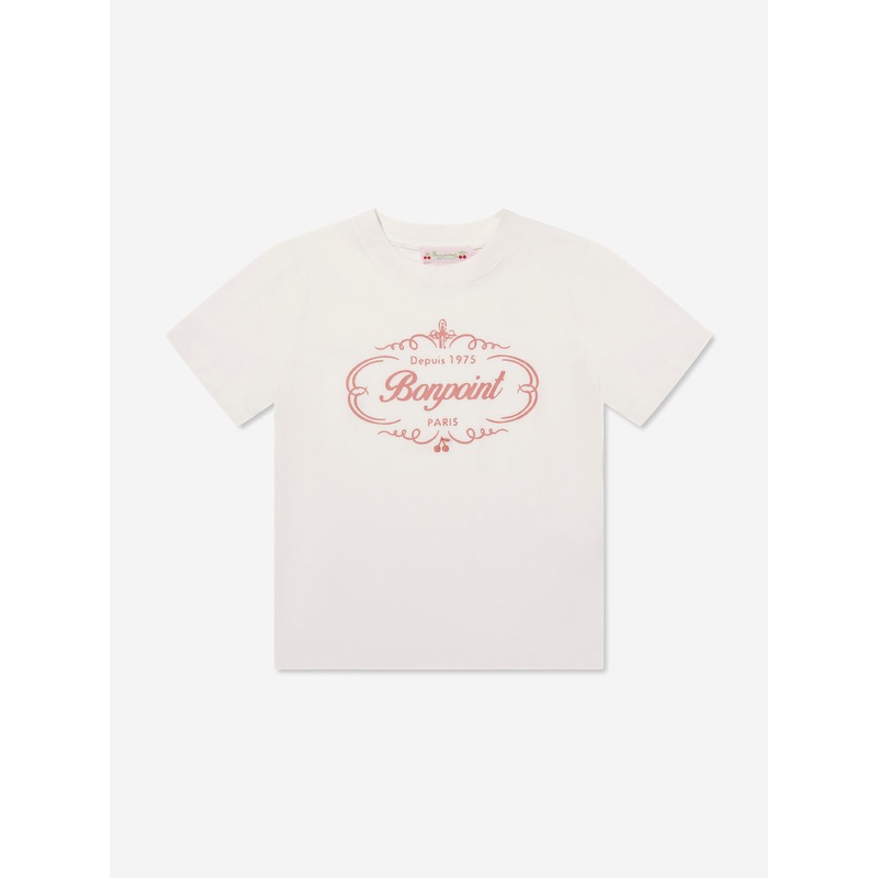 Bonpoint Girls Thida Logo T-Shirt in White NZZ9710444614