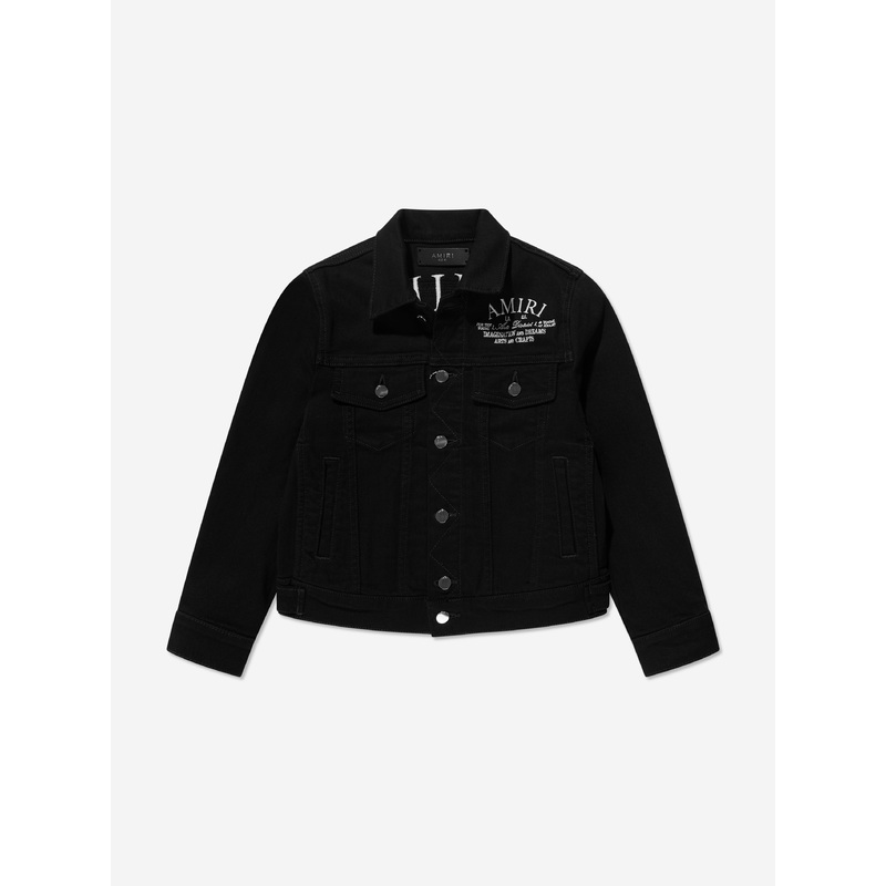 Amiri Kids Arts District Trucker Jacket in Black