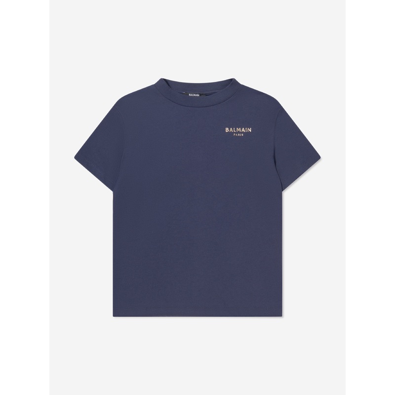 Balmain Boys Logo T-Shirt in Navy