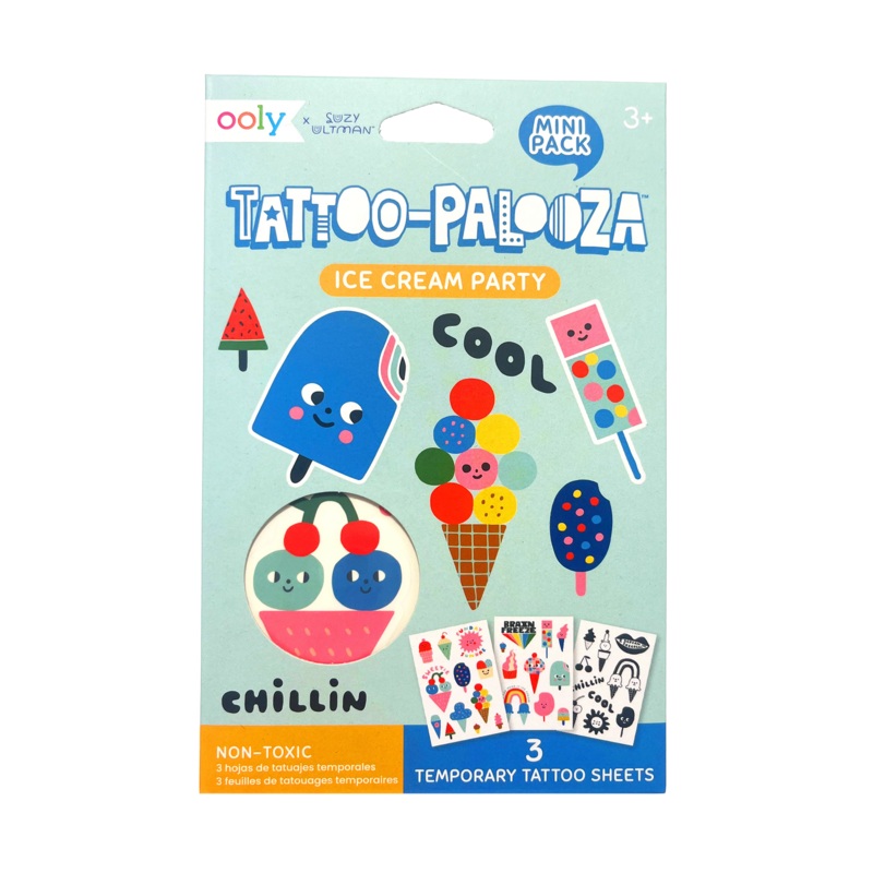 Tattoo-Palooza x Suzy Ultman: Temporary Tattoos Mini Pack – Ice Cream Party