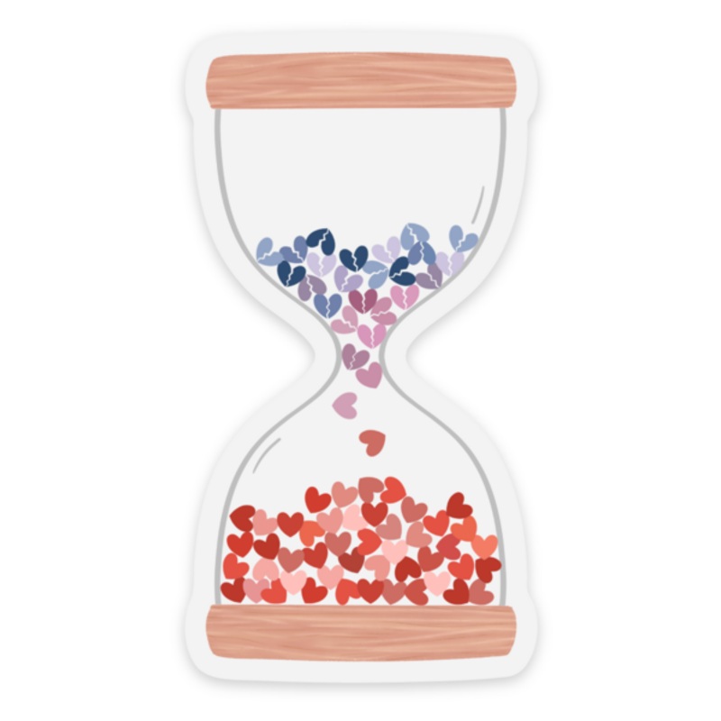 Taylor Swift Inspired Clear Love Hourglass Sticker, 3x2in