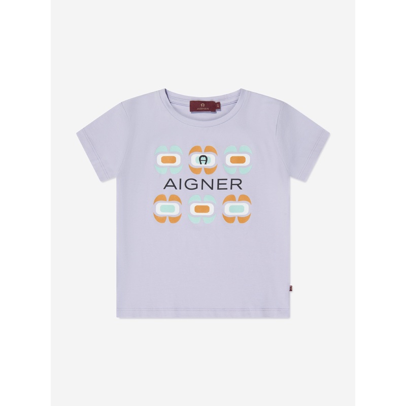 Aigner Girls Logo T-Shirt in Purple