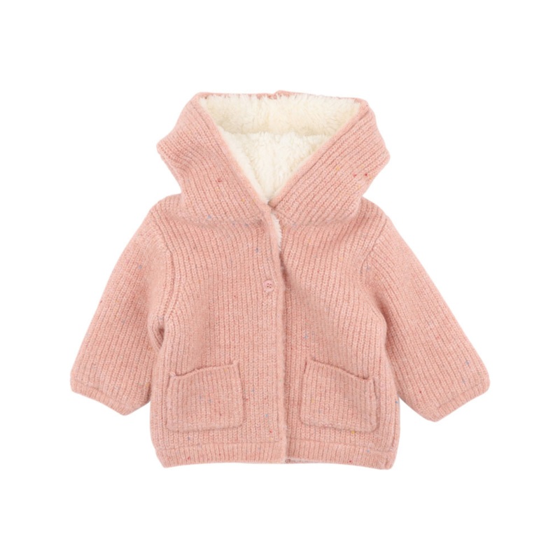 Bebe Rose Knitted Hooded Cardigan – Rose Marl