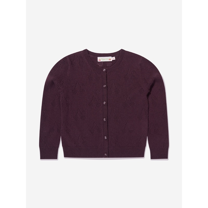 Bonpoint Girls Thindra Cashmere Cardigan in Brown NZZ9710444628