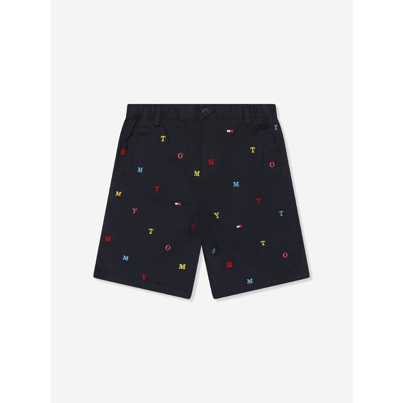 Tommy Hilfiger Boys Embroidered Chino Shorts in Navy
