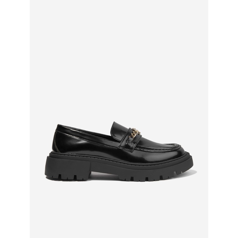 Tommy Hilfiger Girls Patent Leather Loafers in Black