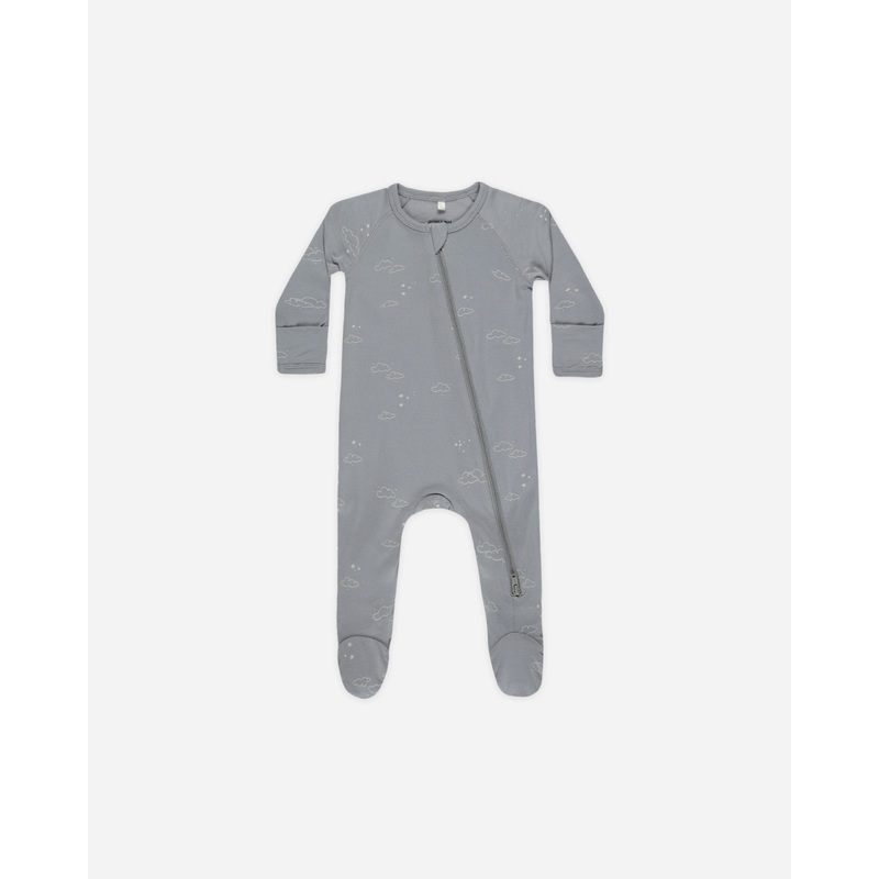 Bamboo Zip Footie || Clouds