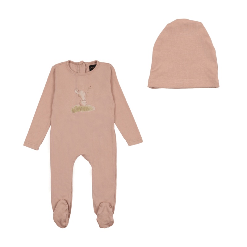 Cuddle & Coo Printed Bunny Footie & Hat