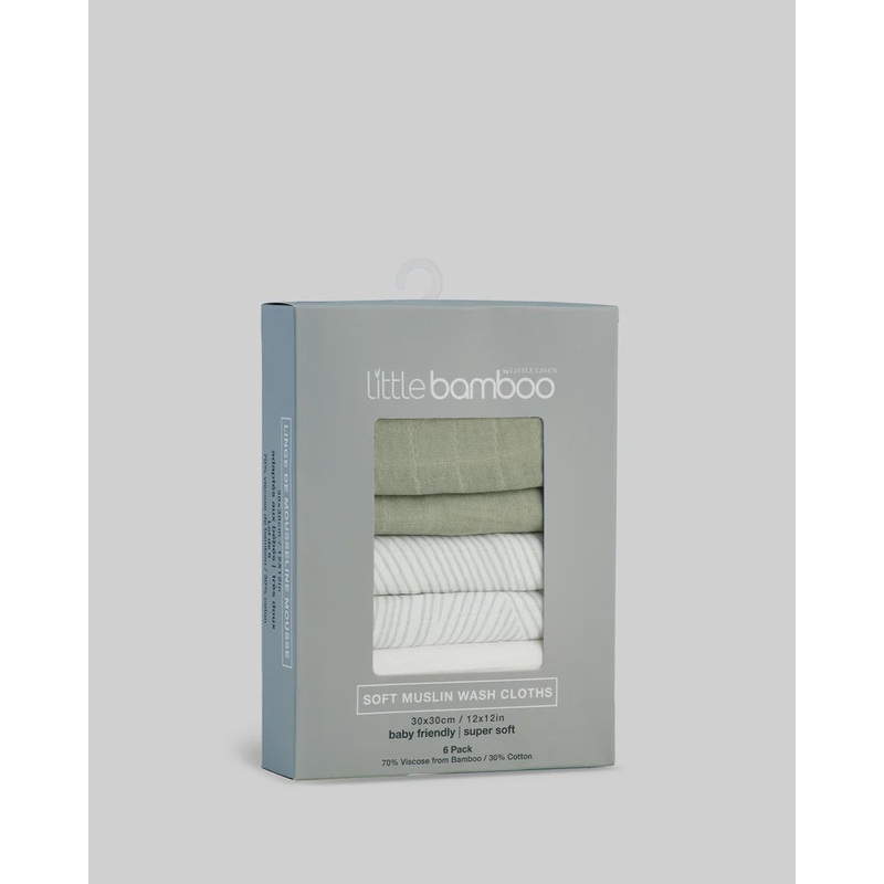 Little Bamboo Muslin Washers 6Pk – Bayleaf