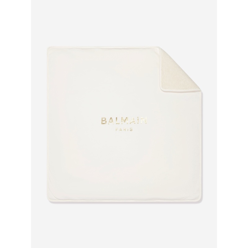 Balmain Baby Logo Blanket in Ivory
