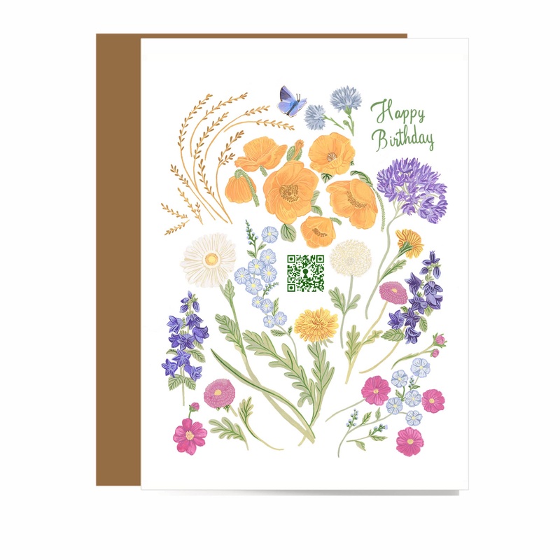 Birthday Blossom – singing card collab, handcrafted song, QR